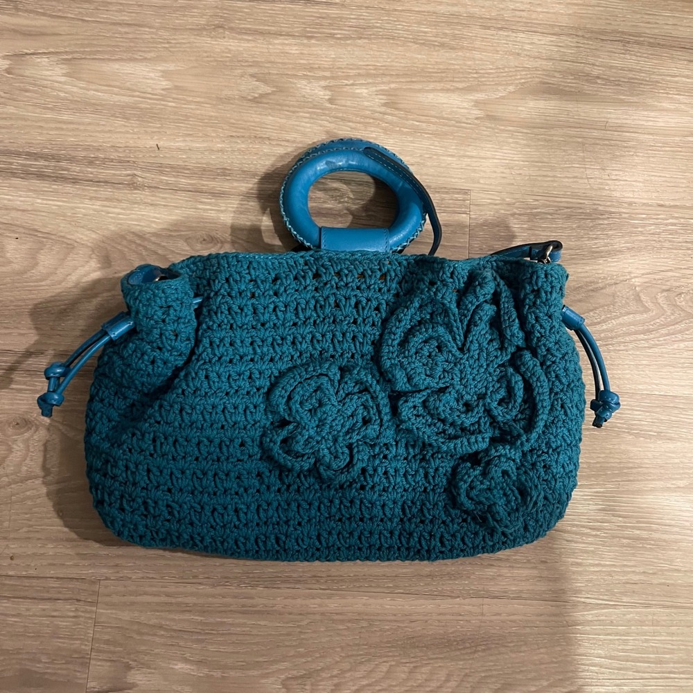 Patricia Nash Blue Crochet Purse Whimseygoth Western Fairycore